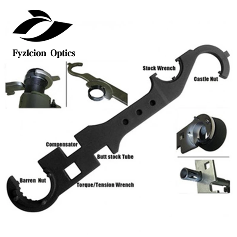 

Tactical Black AR-15 / M4 Steel Armor Wrench Outdoor Hunting Tool Removal & Installation Compatible with Most AR Rifles
