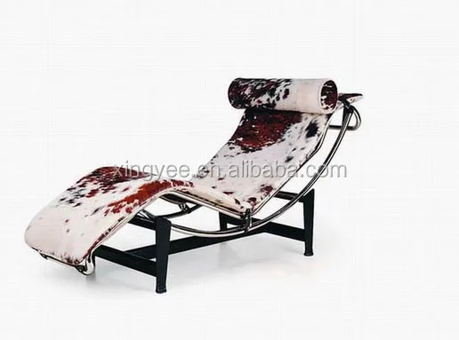 
Modern Lounge Furniture Italian Genuine Leather Pony Skin Chaise Lounge 