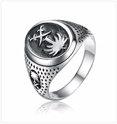 925 Silver Saudi Arabia National Emblem Men's Ring With Two Crossed ...