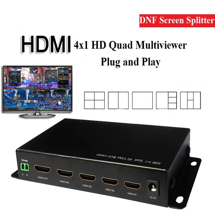 4x1 Hd 12v Dvi Vga 4 Way Quad Screen Video Splitter Multiviewer Buy