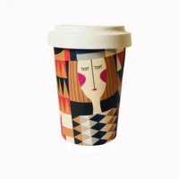 

Promotional 300ML/450ML/500ML Natural Biodegradable bamboo fiber cup/ bamboo coffee mug/reusable coffee cup