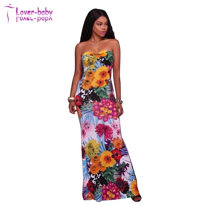 

Sexy Summer Multi-Color Print Long Ladies Dress L5018