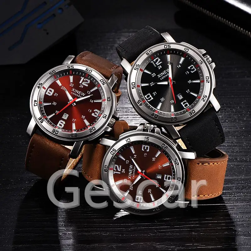 

100pcs/lot xinew-5667 high quality calendar charming outdoor sport xinew wrist watch for man, Photo colors