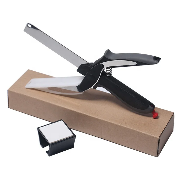 
Multifunction Fruit Vegetable Cutter Kitchenware 2 in 1 Scissors Knife Mini Cutting Board Clever Cutter Smart Cutter 