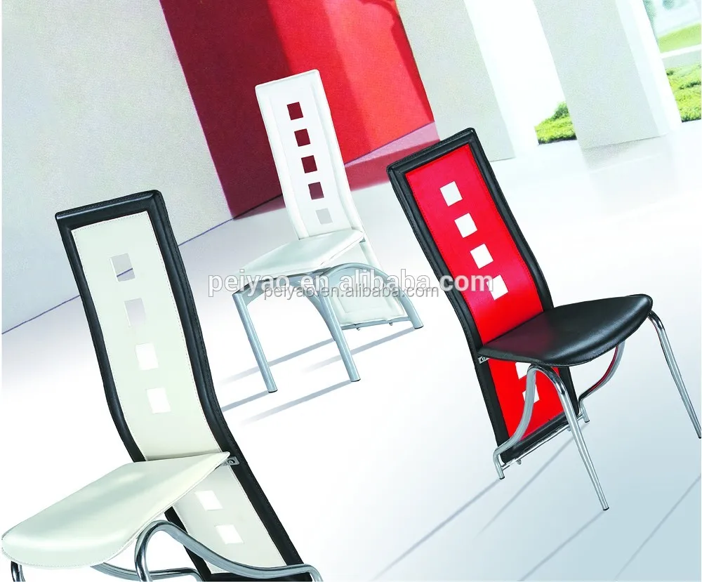 
Modern Kitchen Restaurant Glass Table PVC Chair 