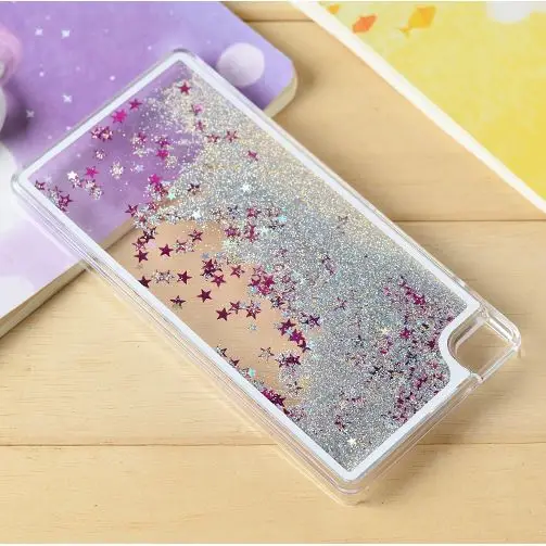 

Clear Cellphone Back Cover Case Dynamic Liquid Glitter Sand Quicksand Star PC For HW P8 Lite mini Phone Cases