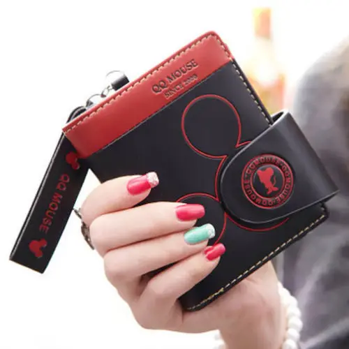 

2016 Short Women Mouse Coin Purse Wallet Card Holder, Red,black or custom