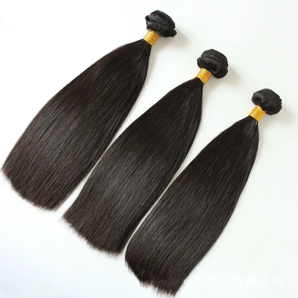 

10-18inch top quality double drawn blunt cut Brazilian/Peruvian/indian virgin human hair bundles weaves 12A grade