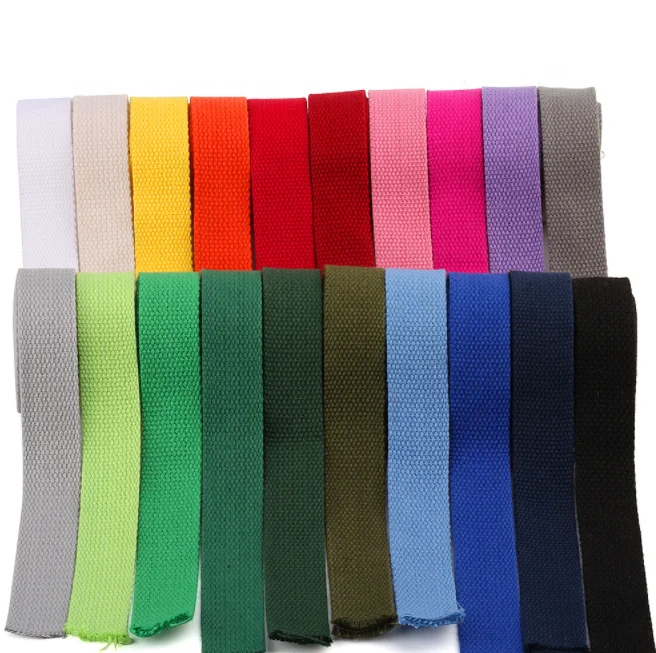 

ZONESIN Wholesale 67 Solid Color Various Width Thick Cotton Webbing Tape For Bag Strap, 67 colors available