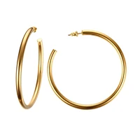 

Newest simple hammered gold hoop filled plate earring designs for women