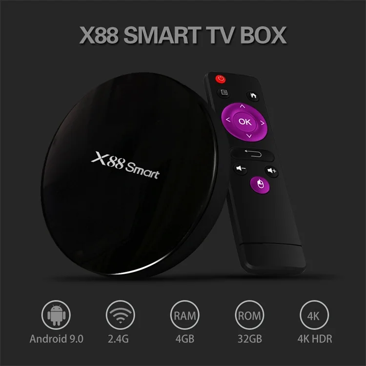 Best Quality X88 Smart Ott Digital Tv Box 4k Android 9.0 4 Gb Ram 32 Gb ...