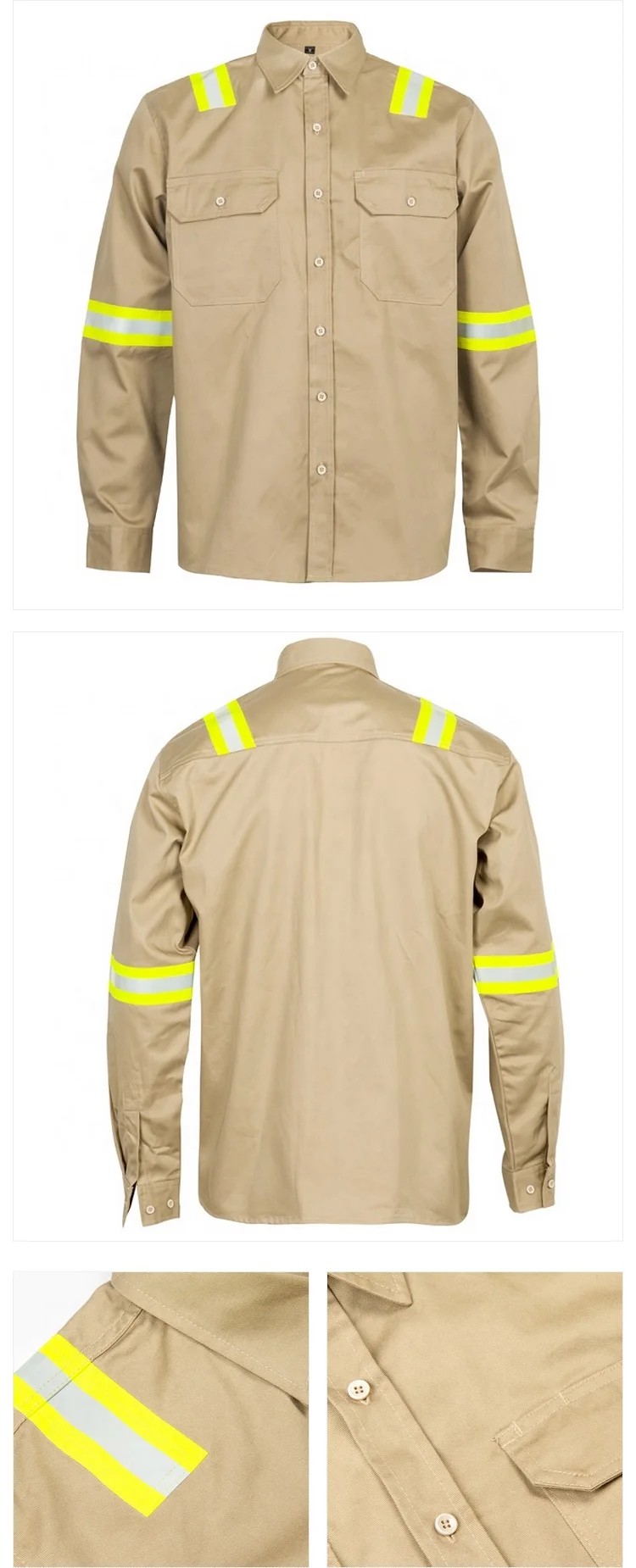 Hi vis blue wear rough fr fireproof oem workwear shirt