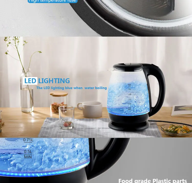 Factory Supplier Glass Electric Kettle With High Borosilicate Glass