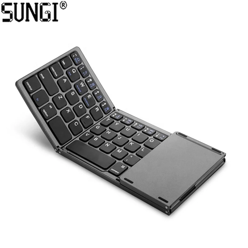

Foldable Wireless Keyboard Rechargeable Portable Mini Blue tooth Keyboards with Touchpad Mouse for Android Windows iOS PC Tablet