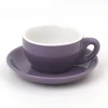 180ml Purple Color Customized Design Ceramic Porcelain Stoneware Cappuccino Coffee Tea Cup And Saucer Sets