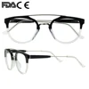 New model double bridge eyewear patch-worked design eyeglass frames flexible spring hinge acetate optical frame