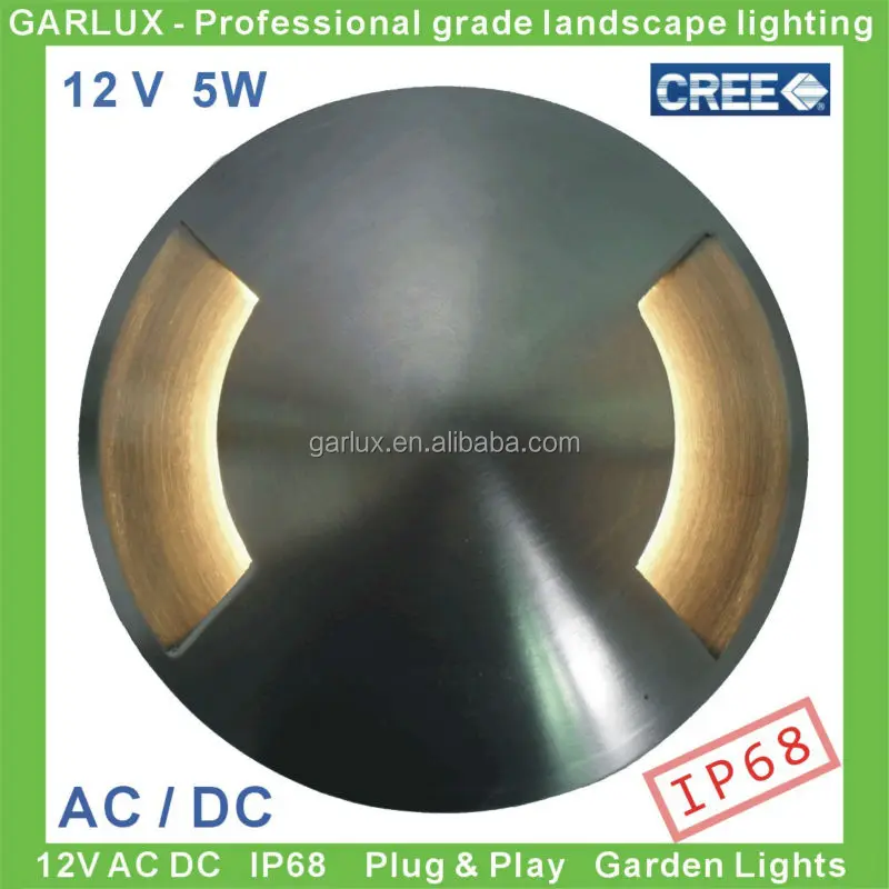 
12 volt 5 watt recessed led path lights with two back to back hatch for driveway lighting 