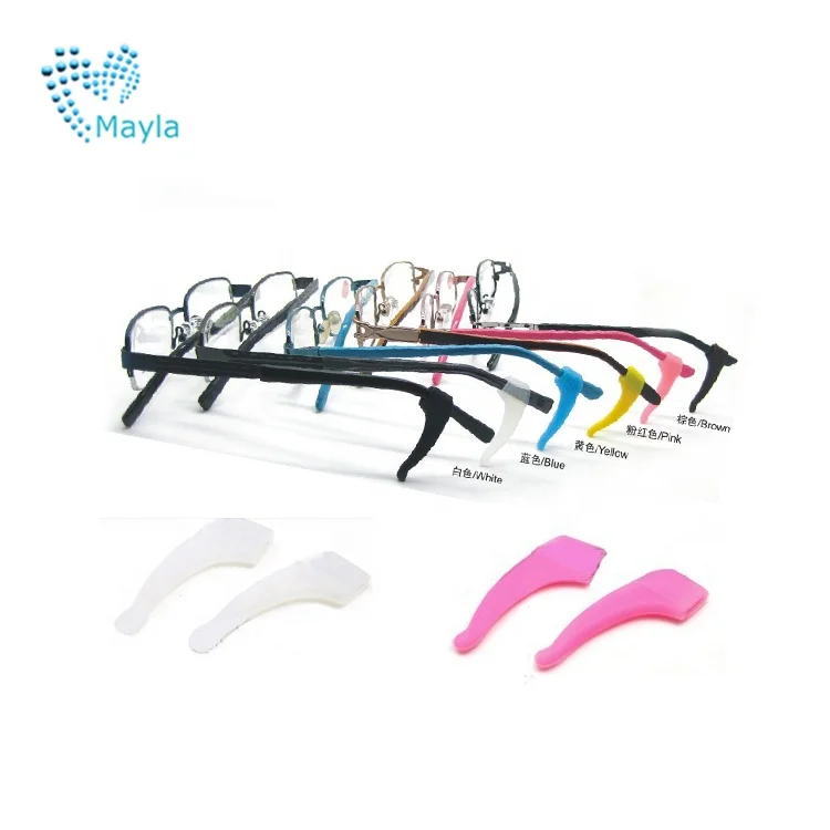 

Factory supply anti-slip silicone eyeglass temple tips, Black;brown;blue;pink;yellow;white