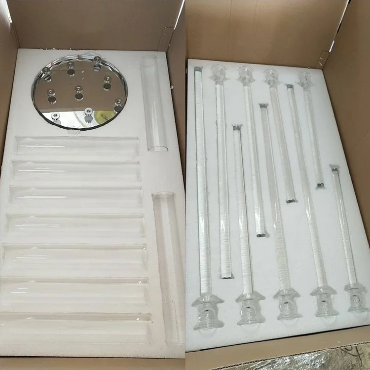 New Wedding Centerpiece Tall Glass Tubes Crystal Candle Holders And Crystal Candelabra 9 Arms