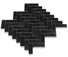 Marquina Black Marble Herringbone Pattern 1"X3" Mosaic Tile in China