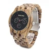 BOBO BIRD Auto Date Luxury Natural zebra and Red sandalwood wood watch for man