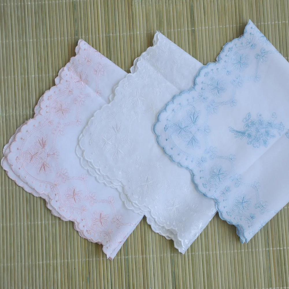
Custom cotton White Cotton Handkerchief 