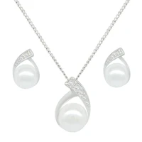 

Fashion Bridal nigerian Ladies Jeweries Sets Pearl Necklace and Earrings Set