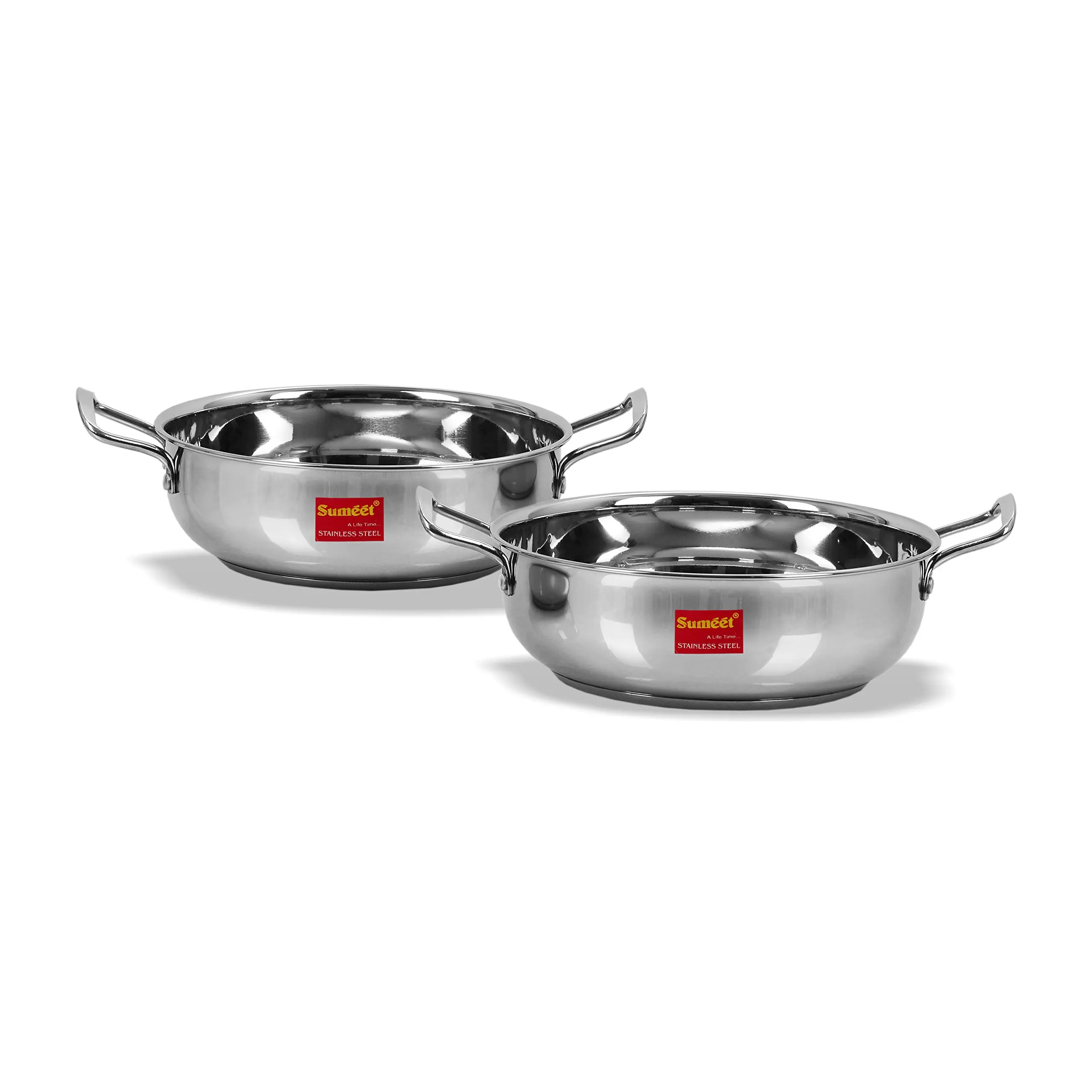 Induction /& Gas Stove Friendly Container Set//Tope // Cookware Set with Lids Size No.10 /& No.11 Sumeet 2 Pcs Stainless Steel Induction Bottom Encapsulated Bottom 1 LTR /& 1.25 LTR