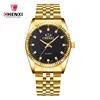 CHENXI couple men Golden New Clock gold Fashion watch full gold Stainless Steel Quartz watch