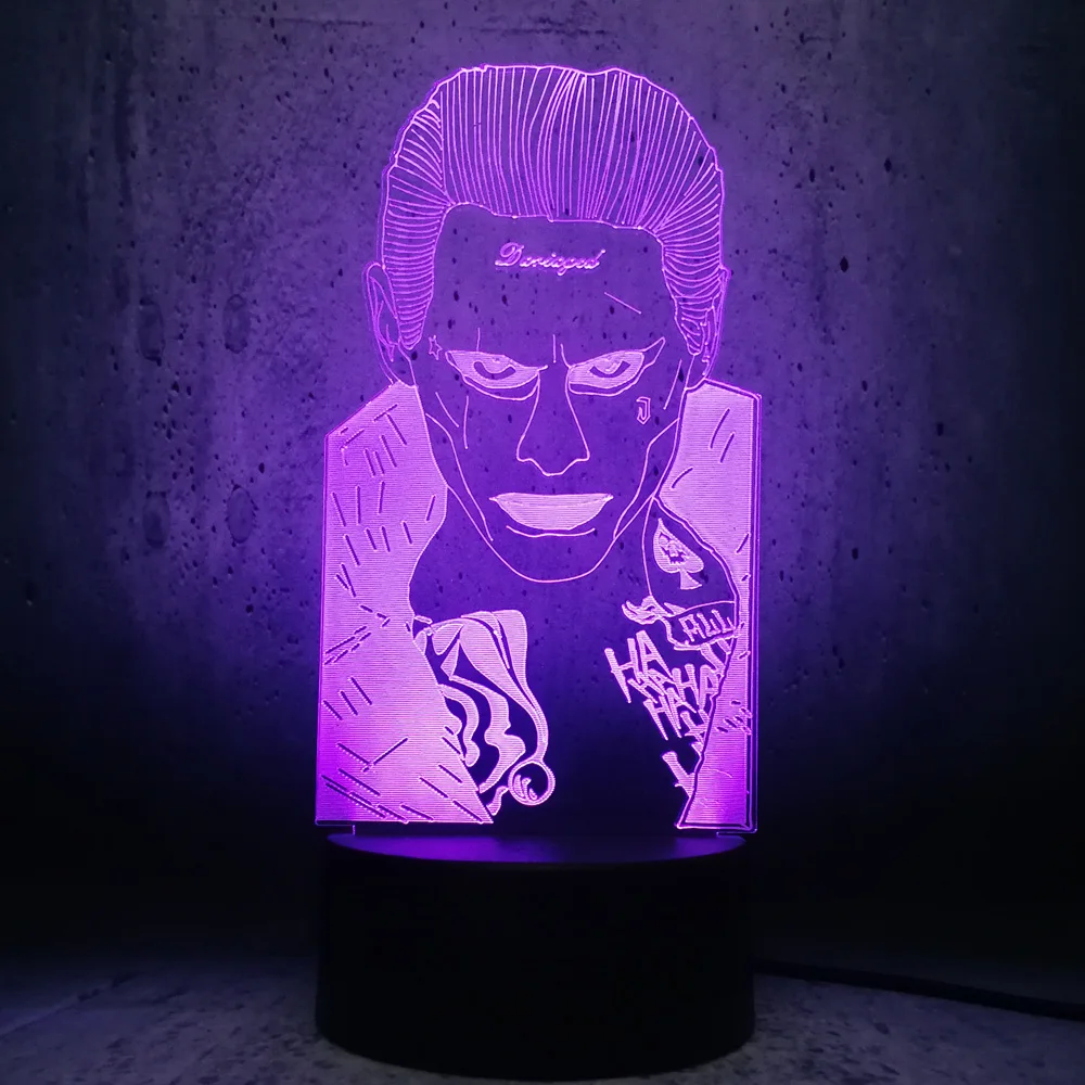 Suicide Squad Joker 3D LED Night light DC batmans the biggest enemy Figure Minifigures Cool gifts creative lamp bulb display