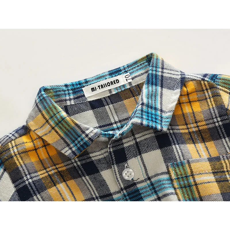 INFANT YELLOW GREEN FLANNEL SHIRT