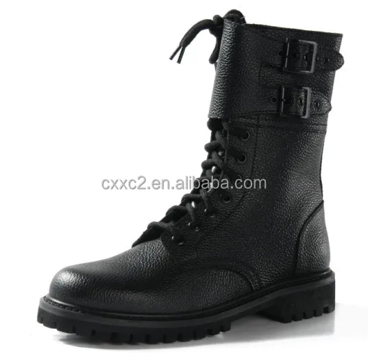 Black Training Parade Genuine Leather Boots Buy Leather Boots,Black Boots,Boots Product on