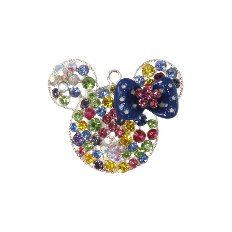 

Crystal Rhinestone Animal Mouse Rat Pendant for Chunky Bead Necklace, Different colors