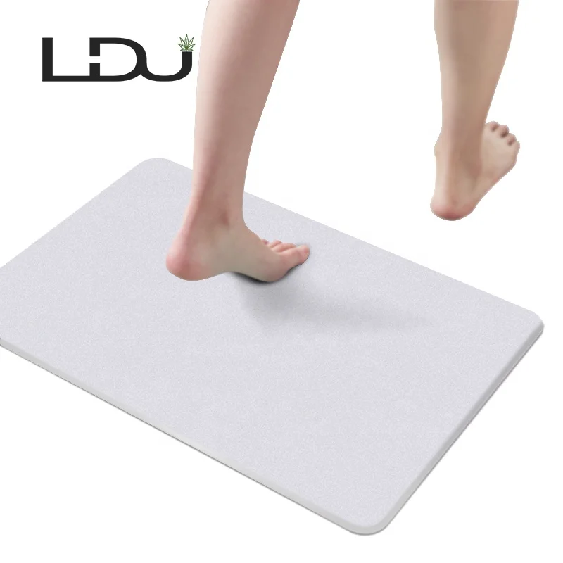 

New Product Eco-friendly Absorbent Anti Slip Diatomite Fast Drying Foot Bath Mat, White,sky blue,green,pink