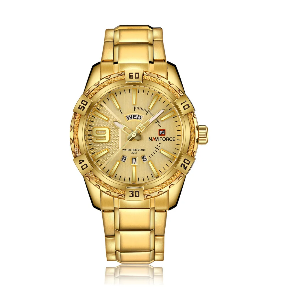 

Best Sellers Naviforce Brand Luxury Men Stainless Steel Waterproof Quartz Analog Watch, 5colors