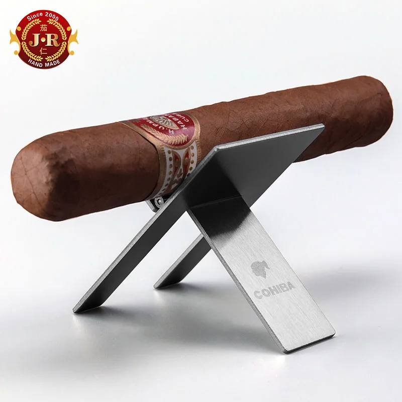 

COHIBA Cigar Rest Cigars Tocco Stainless Steel Cigarette Holder Portable Tripod Smoking Accessories CE-1206