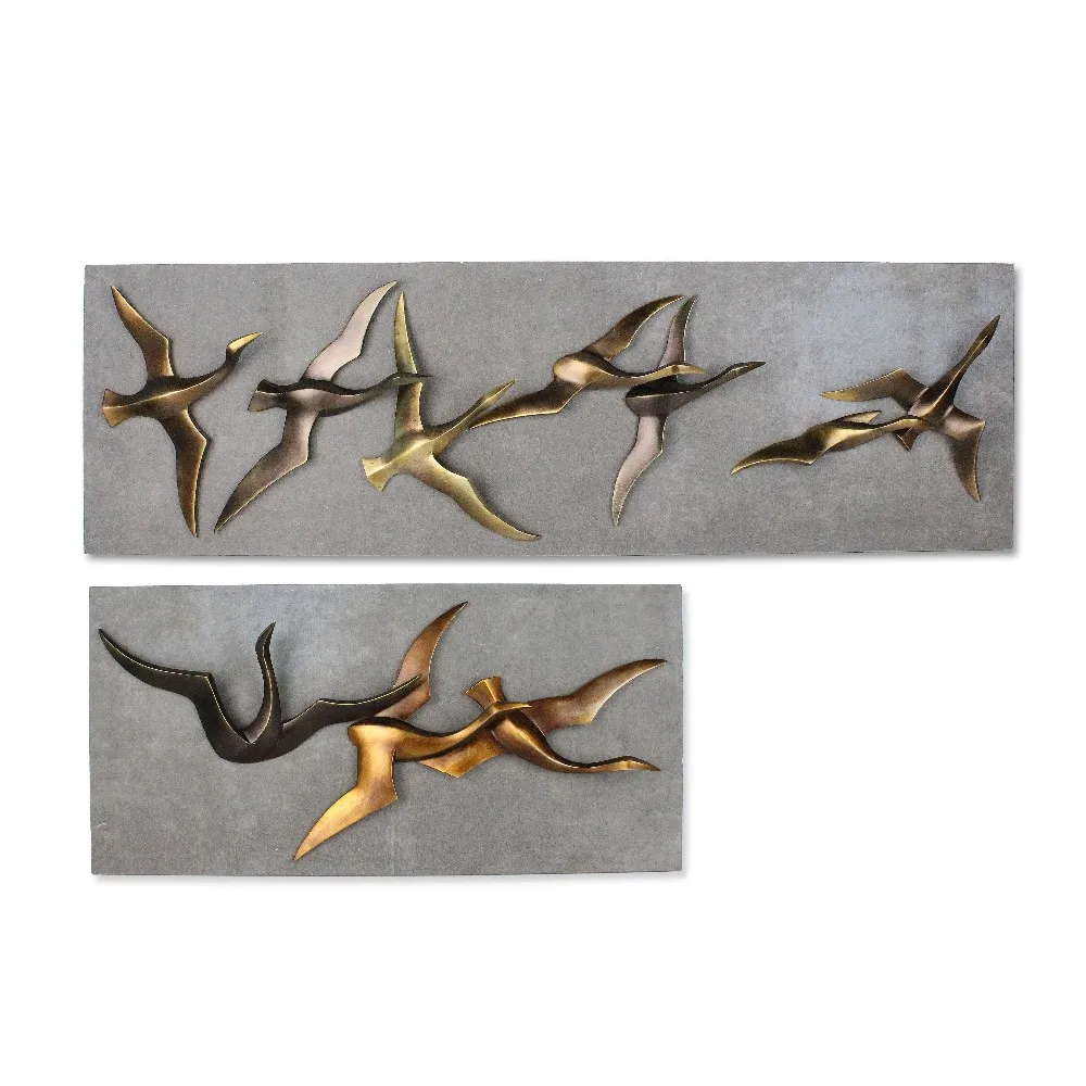 Resin goldleaf sculpture cement board maple leaf wall decor manufacture