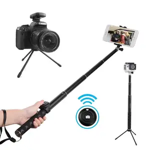 Selfie Stick Tripod Integrated Stand with Phone Stand Bluetooth Remote Portable Monopod for iPhone Samsung Galaxy