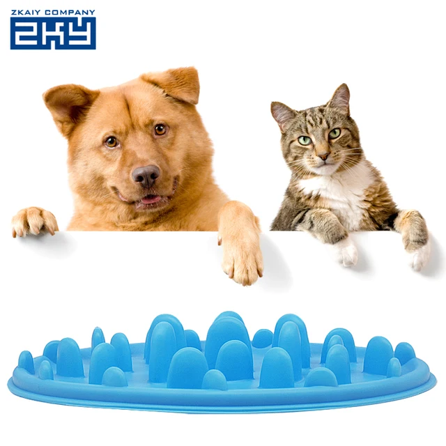 raised jungle soft silicone dog slow feeder anti-choking pet cat