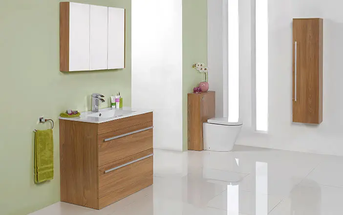 MDF 3 shelves wall mounted wooden durable oak bathroom modern bathroom cabinets