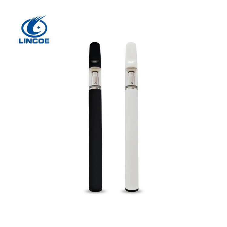 

Lincoetech Wholesale Top Selling Best Quality Disposable Ceramic Cartridge Cbd Vape Pen, Black/ white