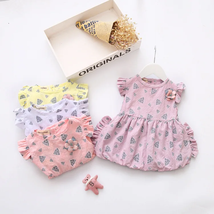 
baby girl flower princess frock dress children kids cotton sundress 