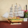 Hot Sale Antique Wooden Craft Decorative Ship Model Sailboats Craft