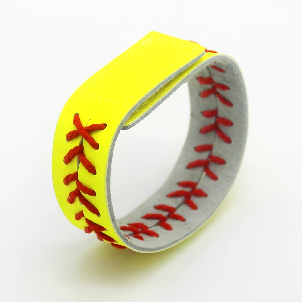 

Fashion PU Leather Seamed Baseball Stitch cuff Bracelet, N/a