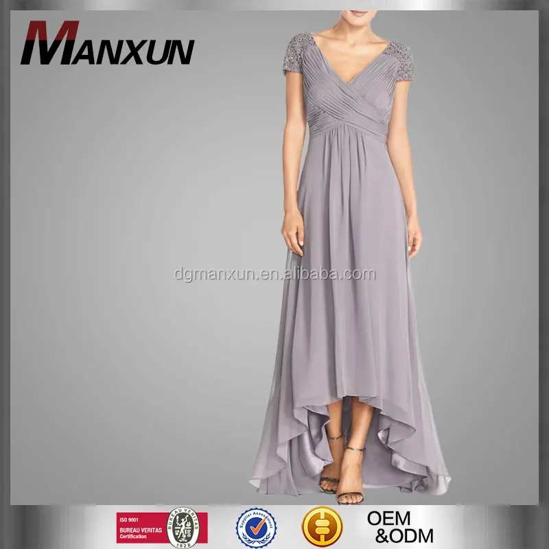 grey chiffon maxi dress