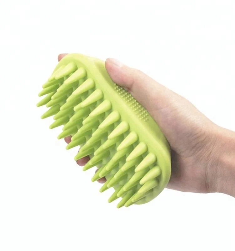 

Pet Supplier Silicone Anti-skid Cat Grooming Shower Tool Rubber Dog Massage Tooth Brush Bath Pet Brush