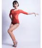 Sexy gauze net orange latin dance tops