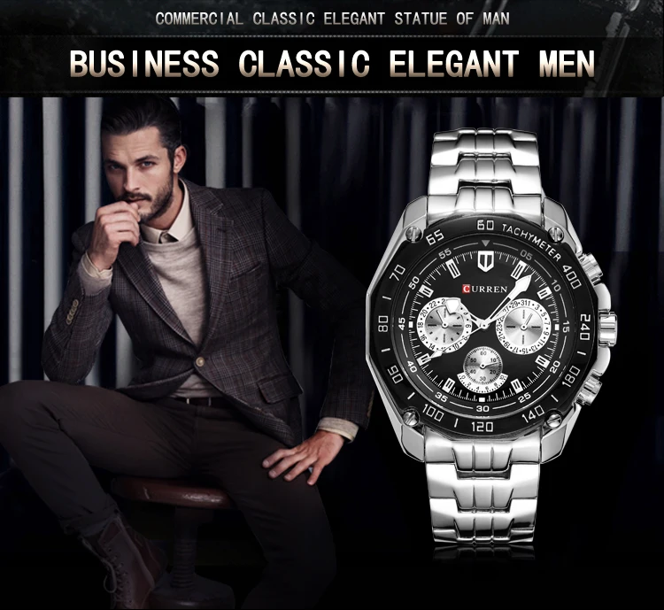 
CURREN 8077 Hot Selling Mens Watches Analog Quartz Business Classic Trendy Stainless Steel Men Watch OEM 