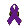 Soft Enamel Lapel Pin Metal Badge Purple Ribbon Pin Breast Cancer Awareness
