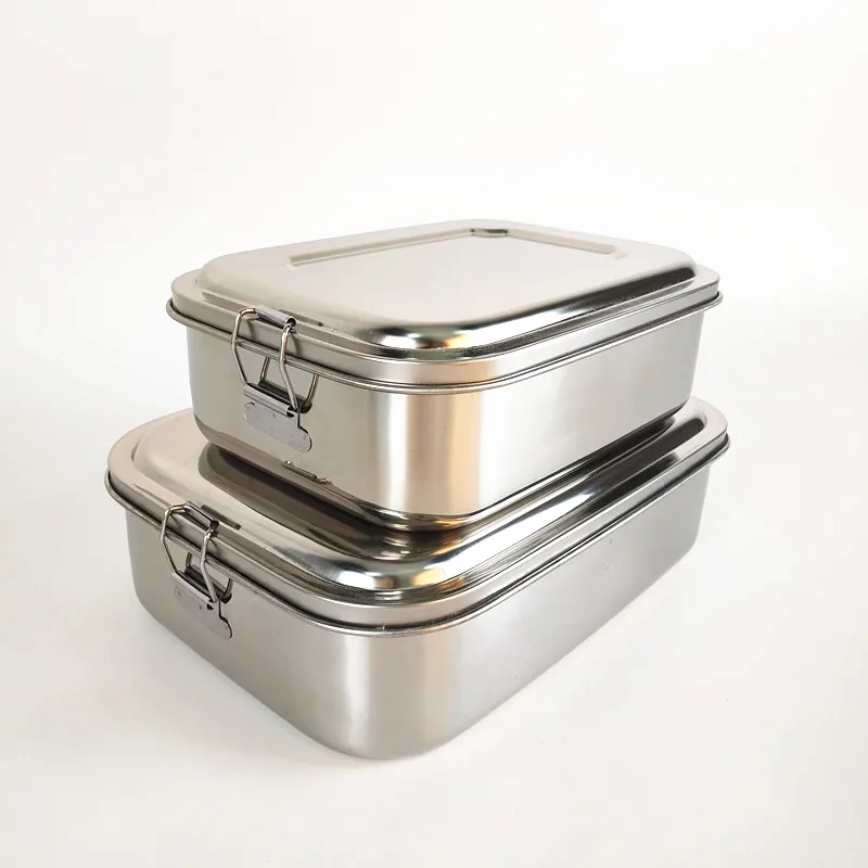 Wholesale Metal Tin Stainless Steel Lunch Box With 2 Compartment Bento
